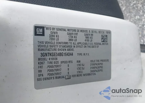 2011 Chevrolet Avalanche 1500 Ltz z USA, uszkodzony, nr VIN 3GNTKGE34BG164344